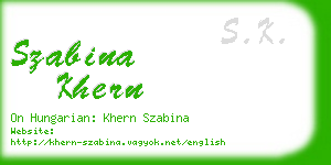 szabina khern business card